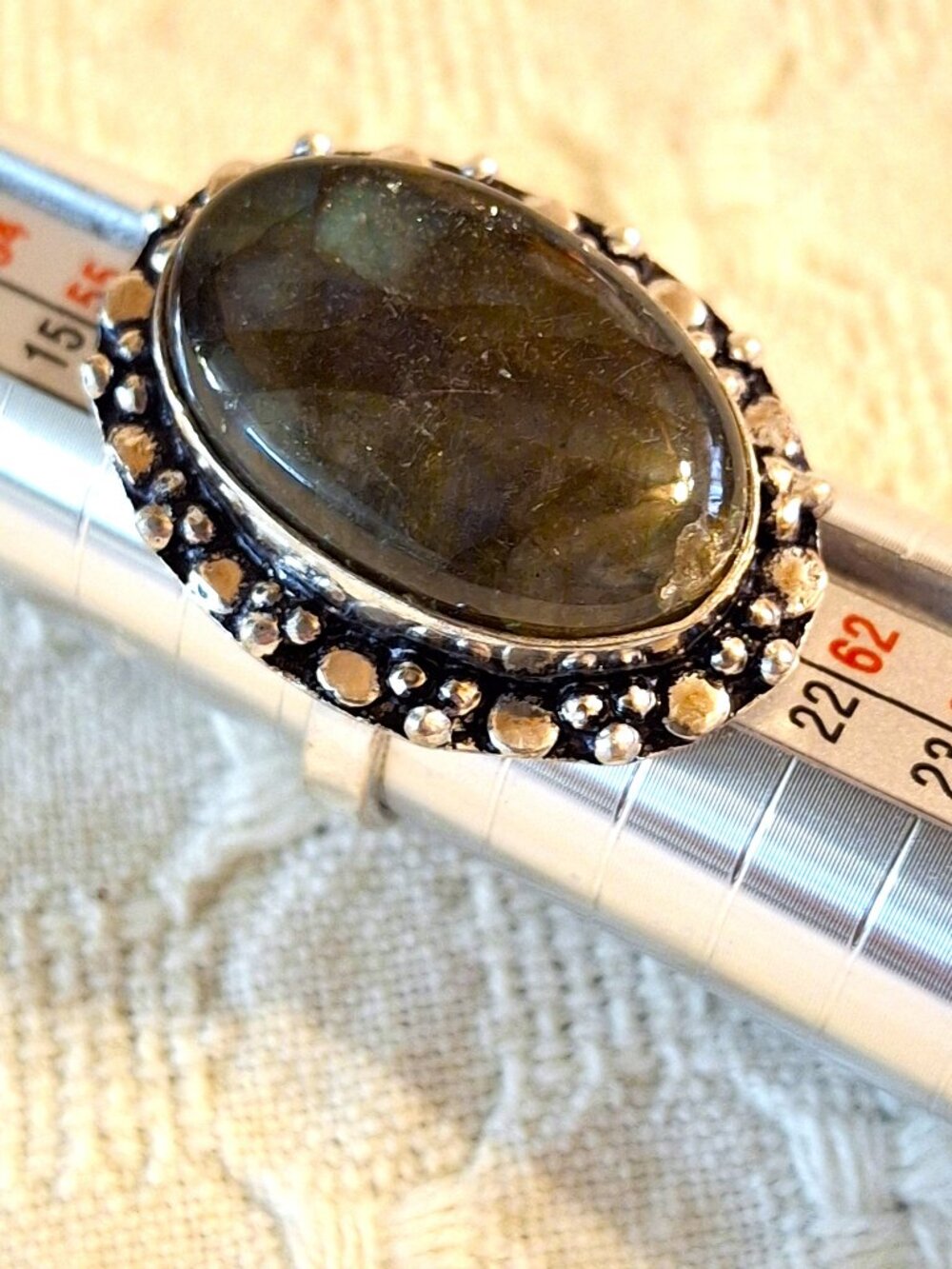 Labradorite Gemstone Handmade Ring Size 8.75 NWOT 347
